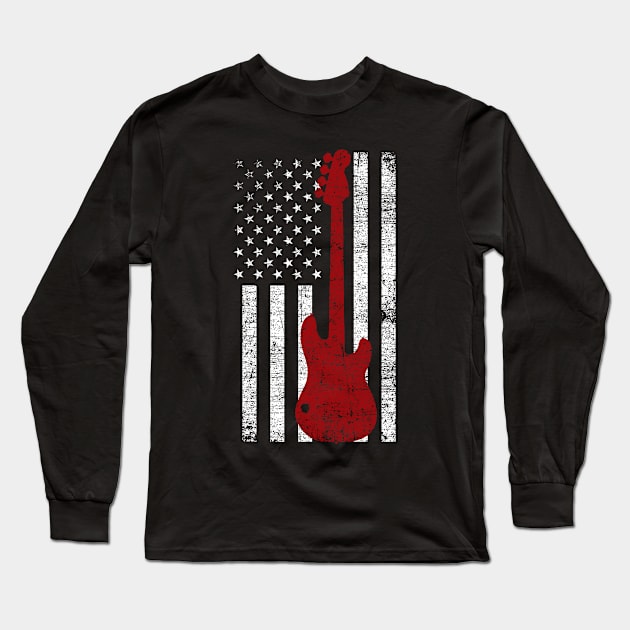 America Bass Guitar Long Sleeve T-Shirt by shirtsyoulike